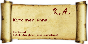 Kirchner Anna névjegykártya